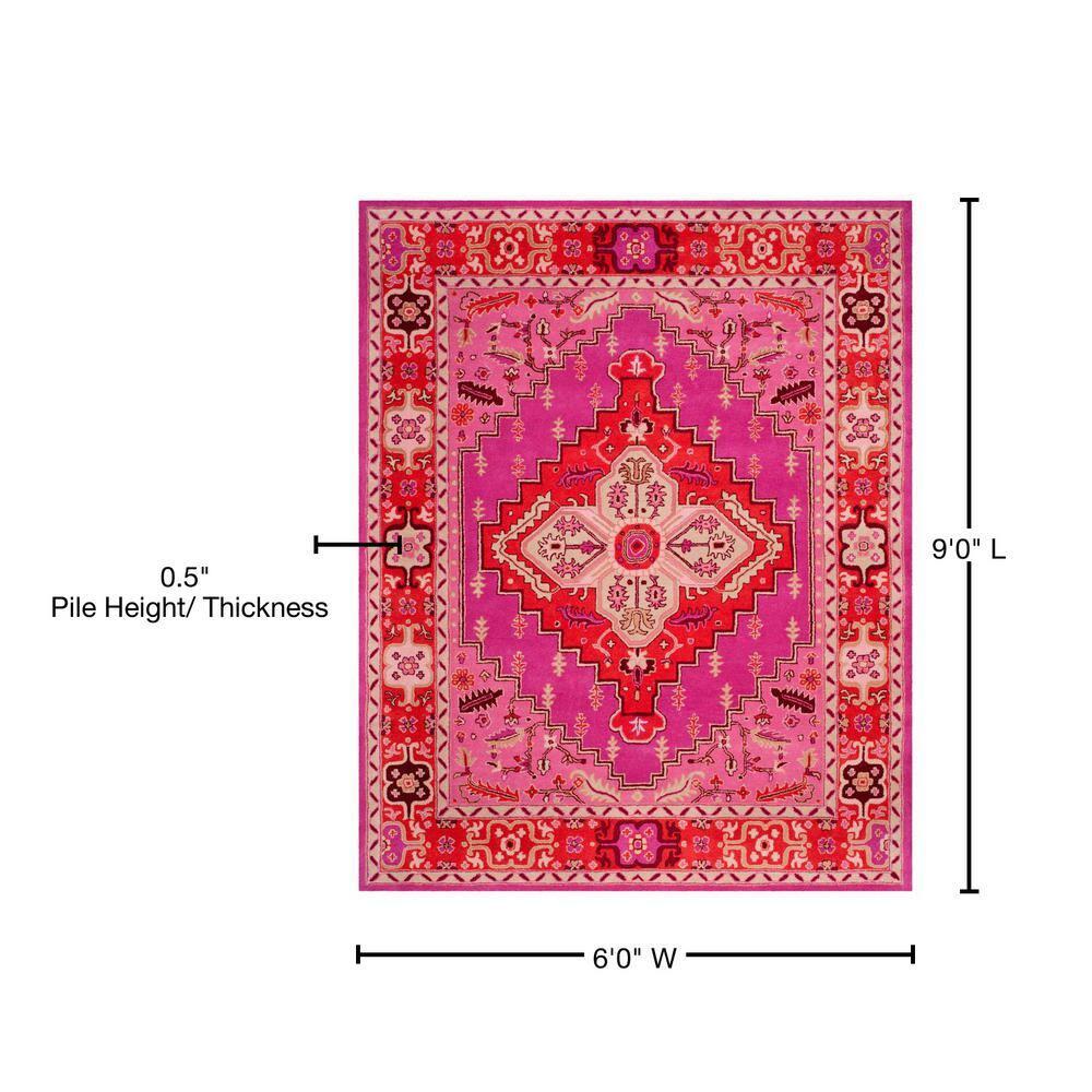 Bellagio BLG545 Hand Tufted Area Rug - Red/Pink - 6'x9' - Safavieh.