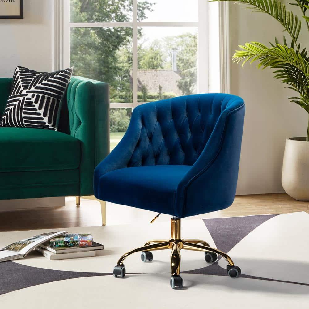 14 Karat Home Lydia Manager's Chair with Swivel, Navy