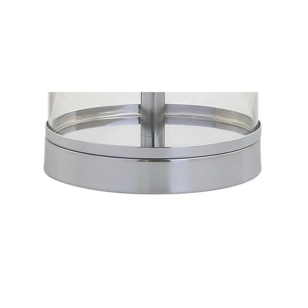 JONATHAN Y JYL2004A Harper 29" Glass LED Table Lamp, Modern, Contemporary, Minimalist for living room, dinning room, bedroom, office Bulb Included, Clear/Chrome