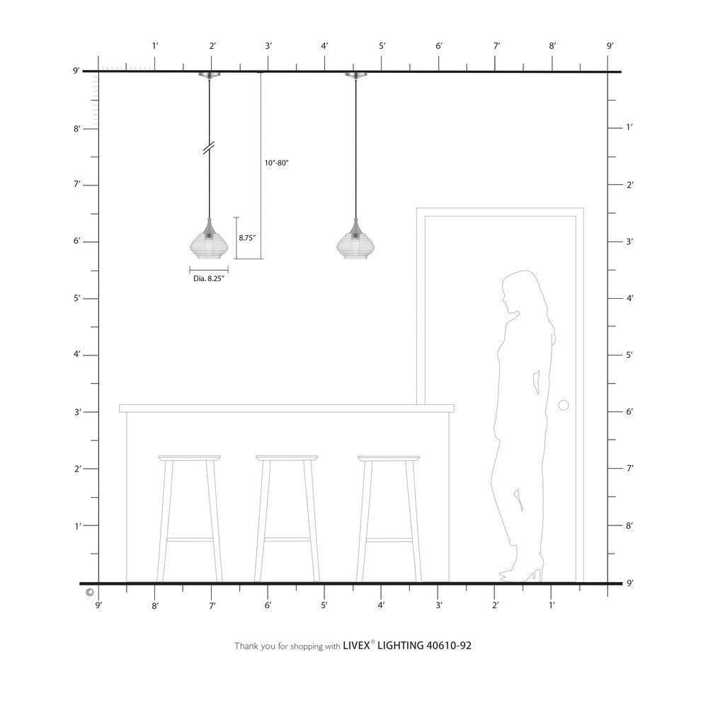 Livex Lighting Art Glass 1 - Light Pendant in  English Bronze