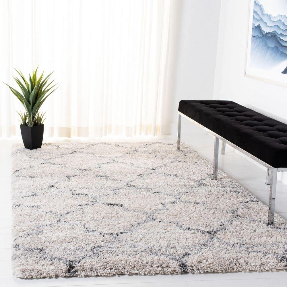 Fontana Shag FNT888 Power Loomed Accent Rug - Grey/Ivory - 2'3"x4' - Safavieh.