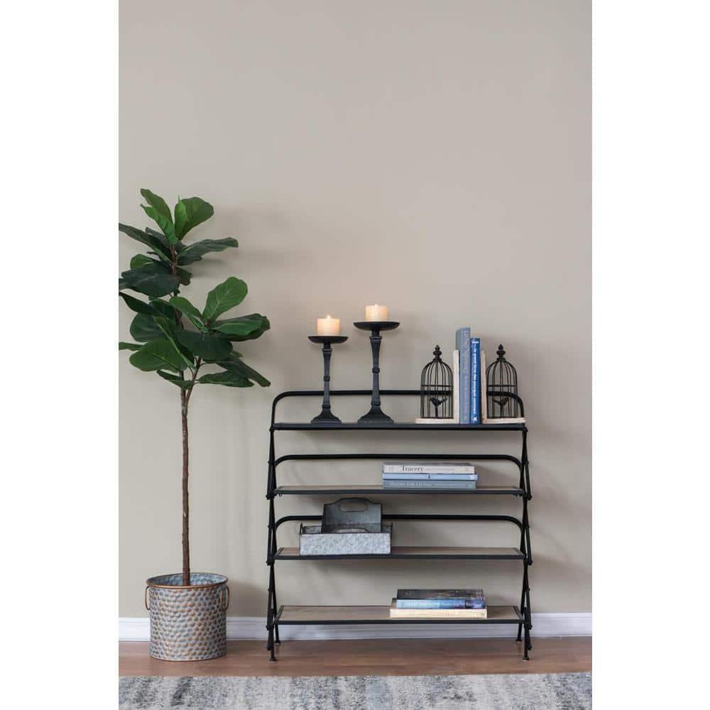 A and B Home A&B Home Fabius 13-inch Matte Black Metal Candle Holder