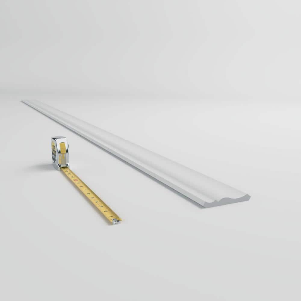 Ekena Millwork WM48 - Americraft Crown Moulding, 3 11/32"H x 2 5/8"P x 4 1/4"F x 96"L, Primed Finger-Joint Pine