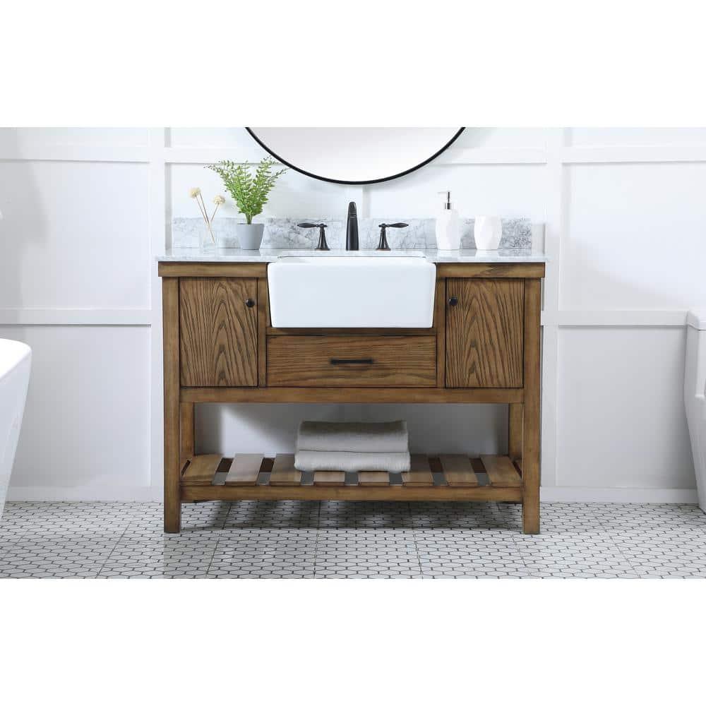 Elegant Kitchen and Bath Elegant Kitchen and Bath 42 Inch Single Bathroom Vanity in Driftwood with Backsplash