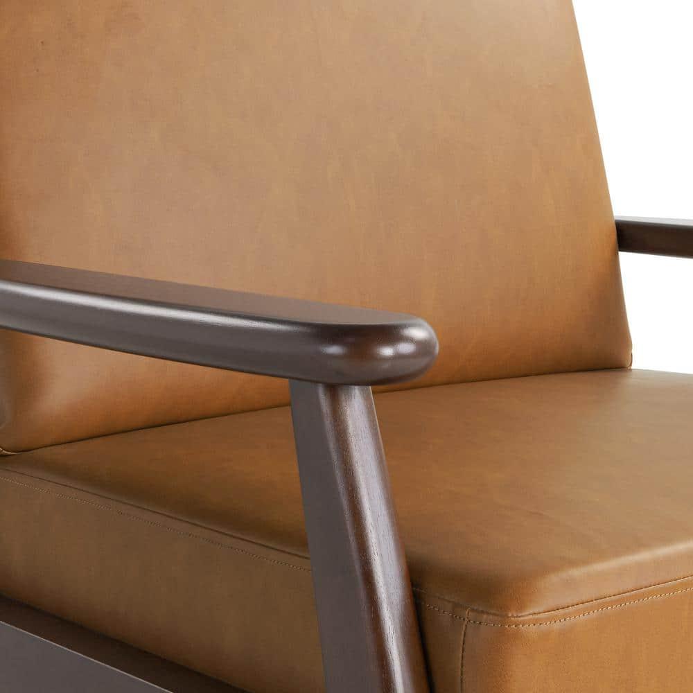 Studio Living Aberdeen Farmhouse Accent Chair, Carmel Vegan Leather