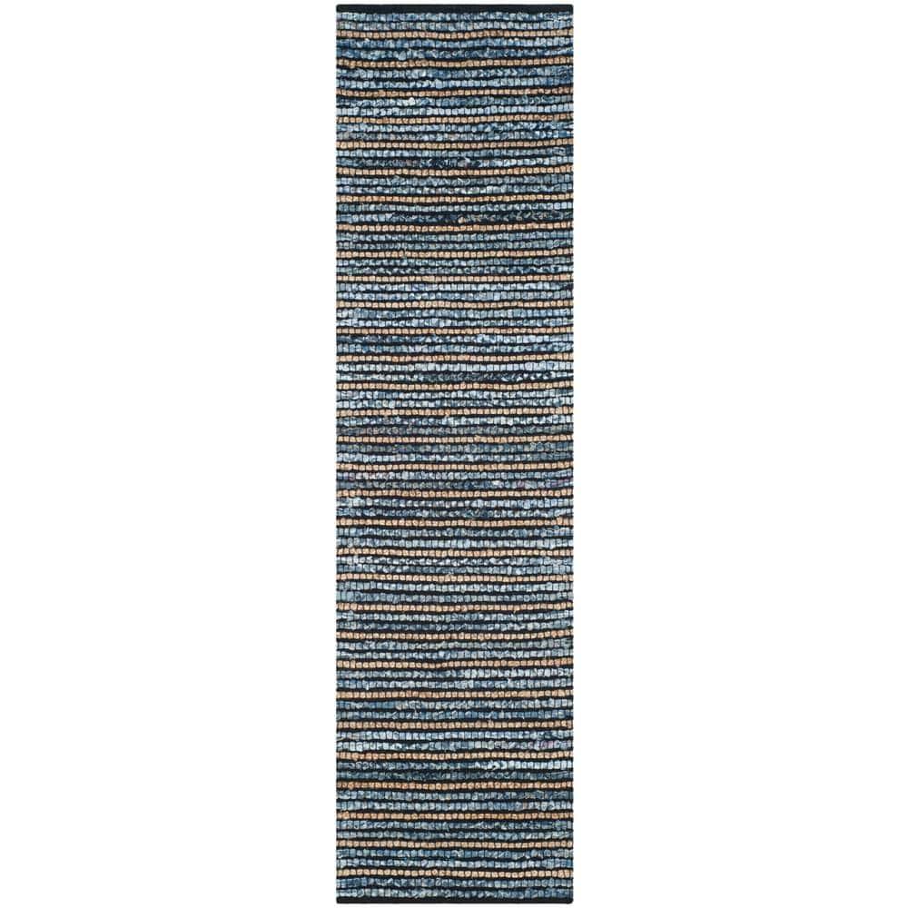 Cape Cod CAP363 Hand Woven Runner Rug - Blue/Natural - 2'3"x8' - Safavieh.