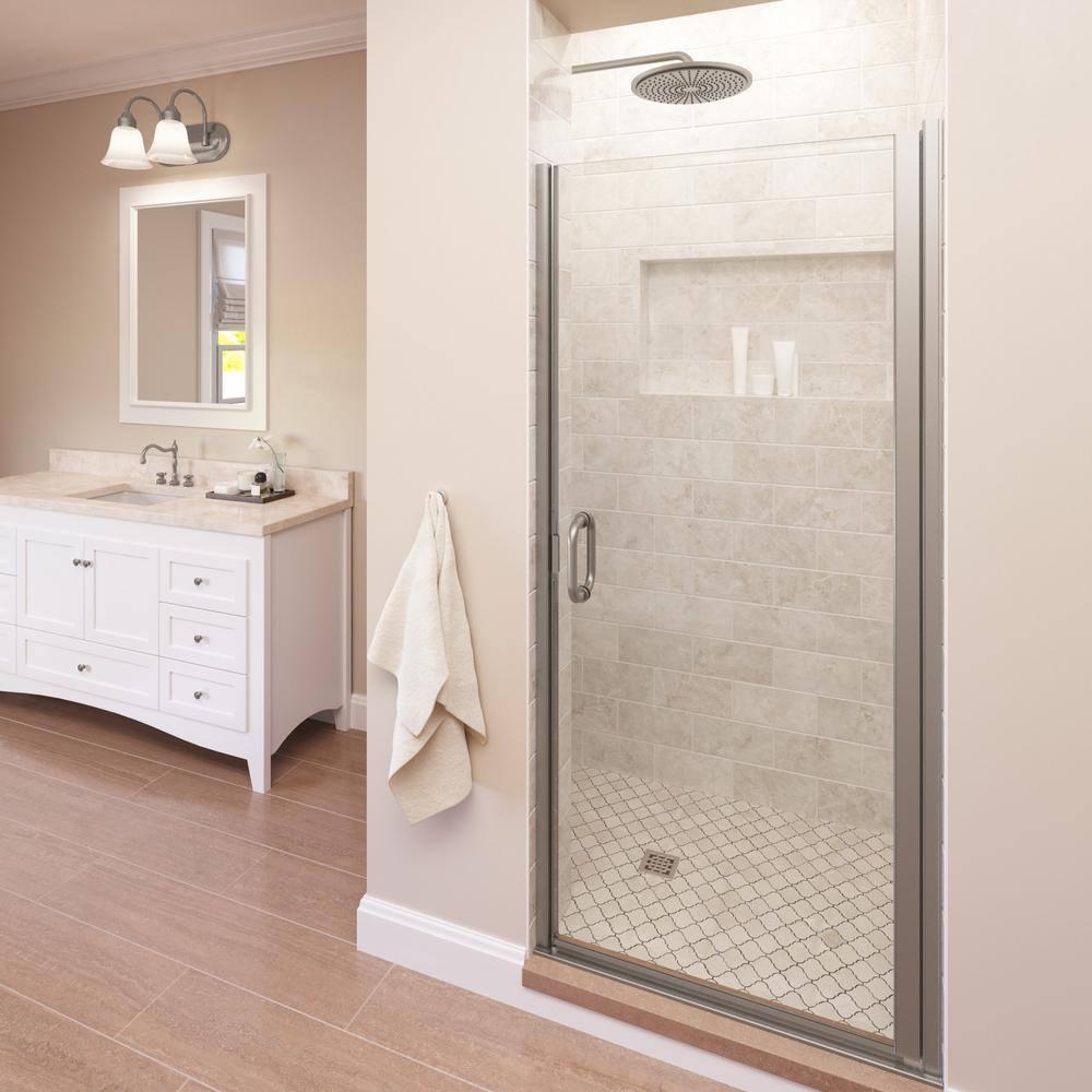 Basco INFN00A2865CLBN Infinity 28" x 65.56" Pivot Semi-Frameless Shower Door
