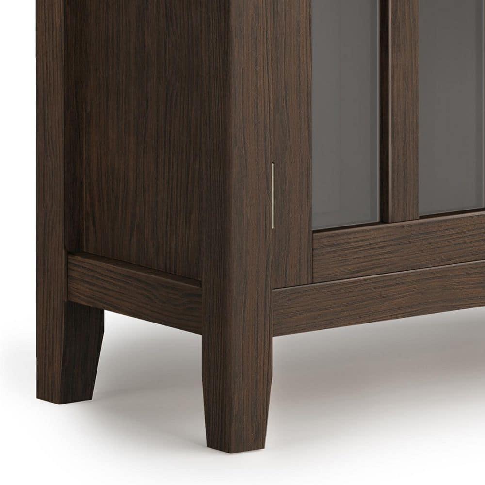 Simpli Home Artisan SOLID WOOD 30" Wide Contemporary Low Storage Cabinet in Farmhouse Brown