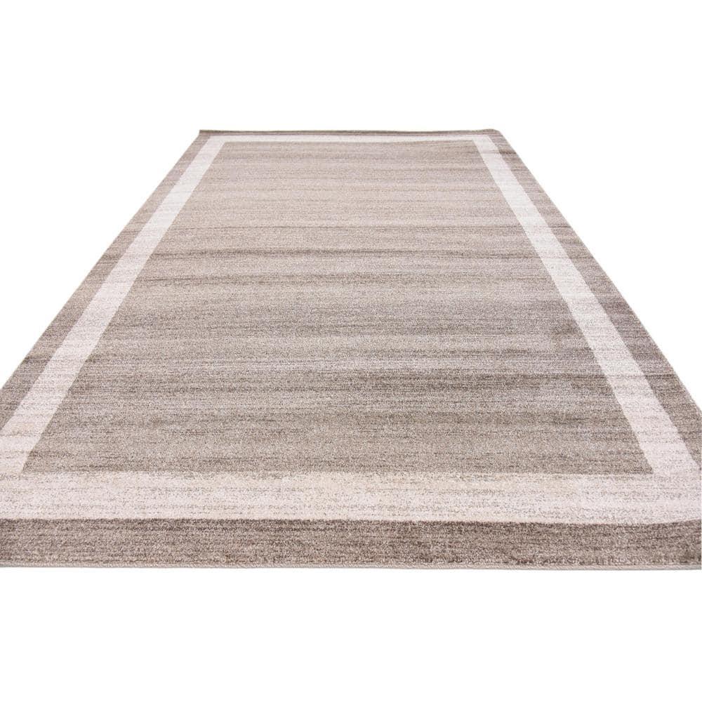Unique Loom Maria Del Mar 7 x 10 (ft) Loomed Polypropylene Light Brown/Beige Rectangular Indoor Border Industrial Spot clean only Area rug