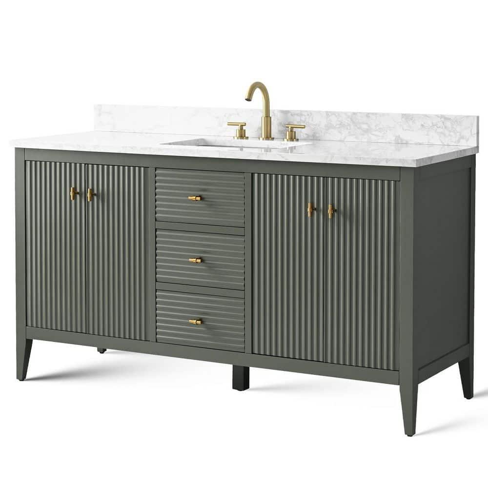 60'' Single Bathroom Vanity with Engineered Marble Top