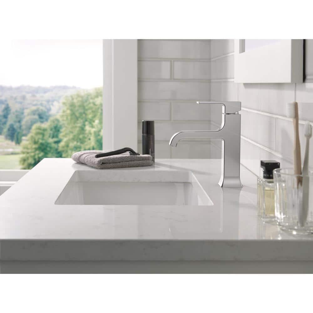 Velum Single Hole Curved Bathroom Faucet with Drain Assembly, Single Handle Bathroom Sink Faucet