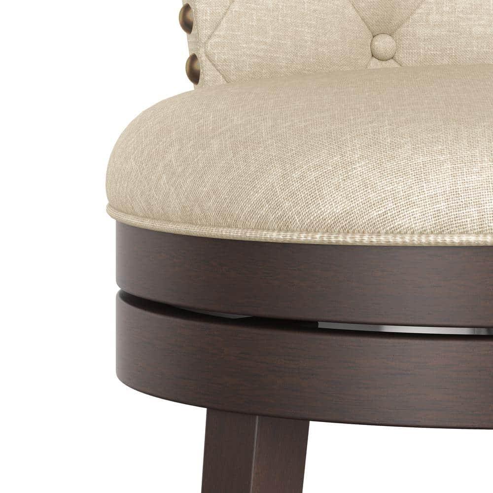 Hillsdale Furniture Edenwood Swivel Counter Height Barstool Cream: Matte Finish, Upholstered, Wood Legs