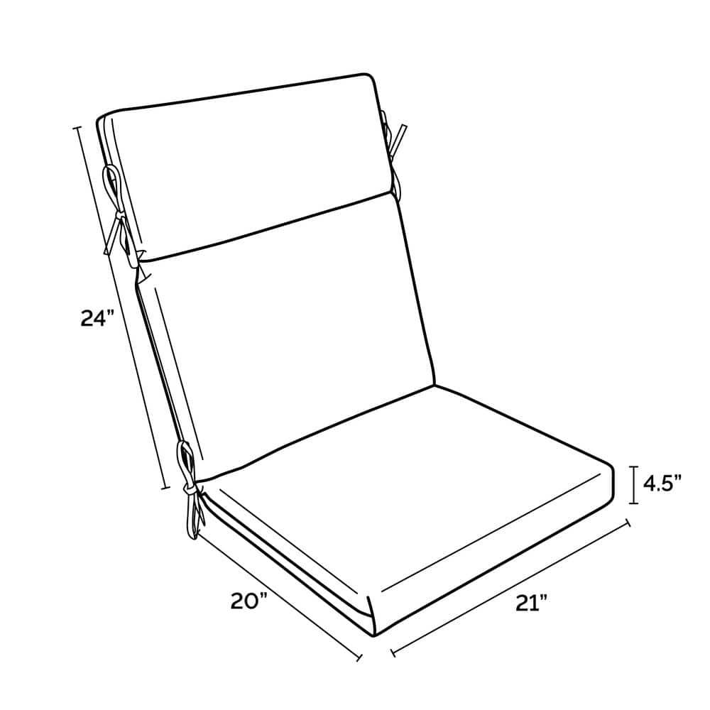 ARDEN Outdoor Chair Cushion, 21 x 20
