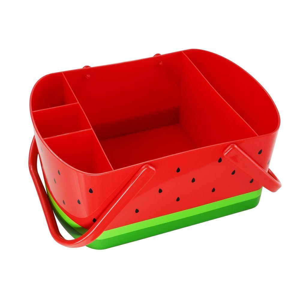 saney Watermelon Caddy Grilling Caddy BBQ Utensil Caddy with Fold Down Carry Handles for Organizing Condiments, Tools for Grill, BBQ, Picnics, Household Cleaning