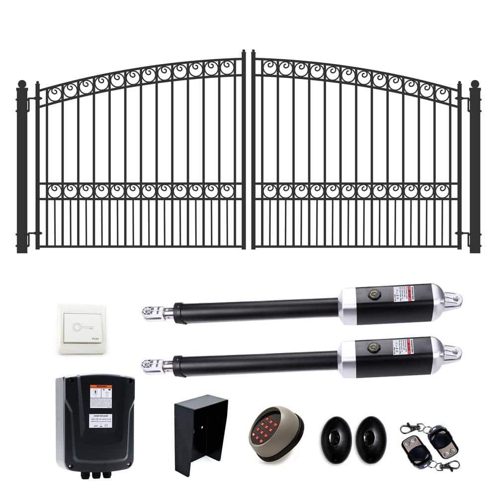 ALEKO Automated Steel Dual Swing Driveway Gate and Gate Opener Complete Kit – PARIS Style –ETL Listed