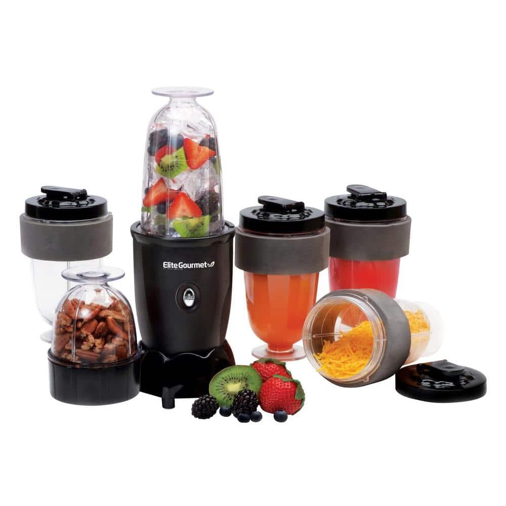 Elite Cuisine 17 Piece Personal Drink Blender with 4 x 16oz. Travel Cups EPB-1800