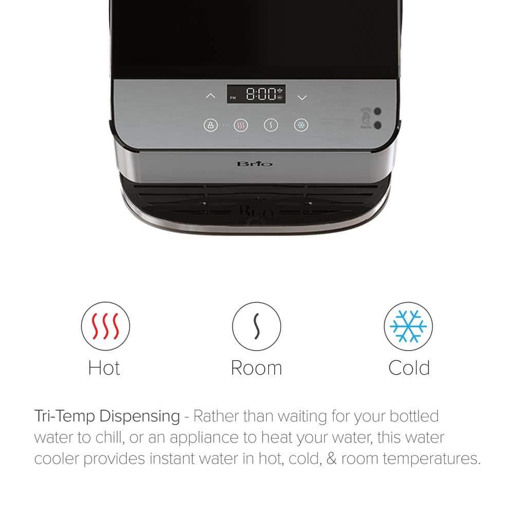 Brio 3-Stage Filtration Water Countertop Dispenser Tri-Temp Digital, Connects to your water line, Height 19.3"