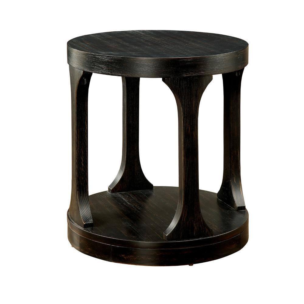 Carrie Transitional End Table, Antique Black