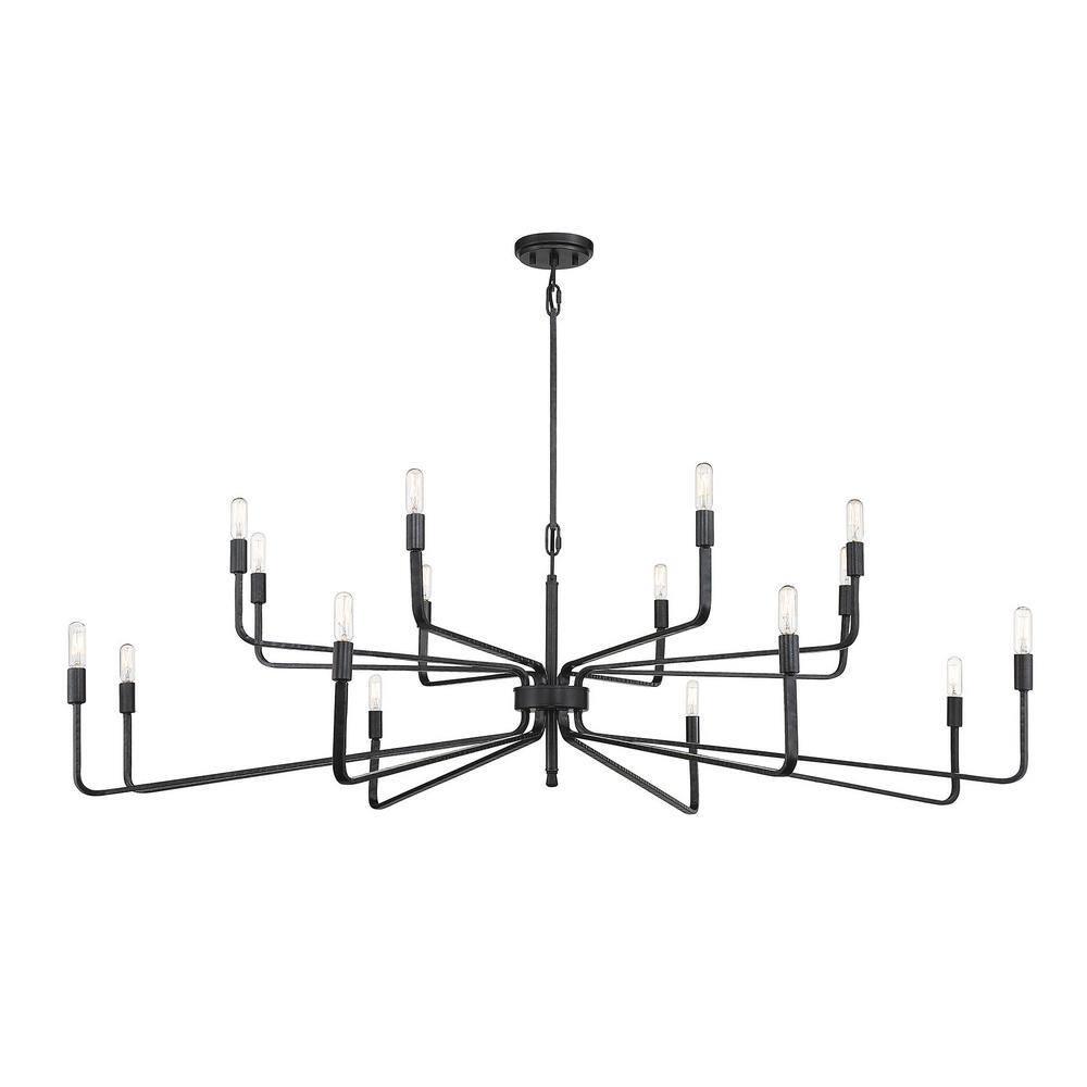 Savoy House Salem 16 - Light Chandelier in  Forged Iron