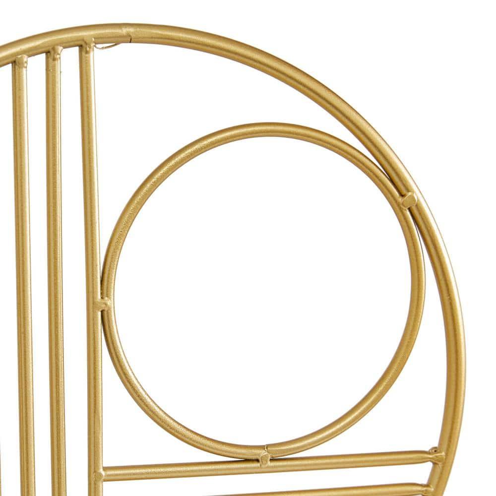 5" x 14" Gold Metal Geometric Sculpture, by DecMode