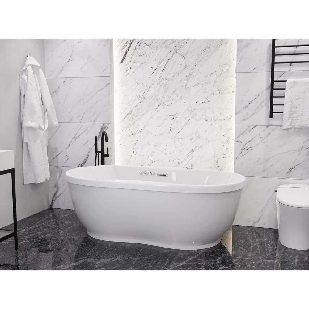 Lori 71.25” x 35.5” Freestanding Whirlpool and Air Acrylic Bathtub