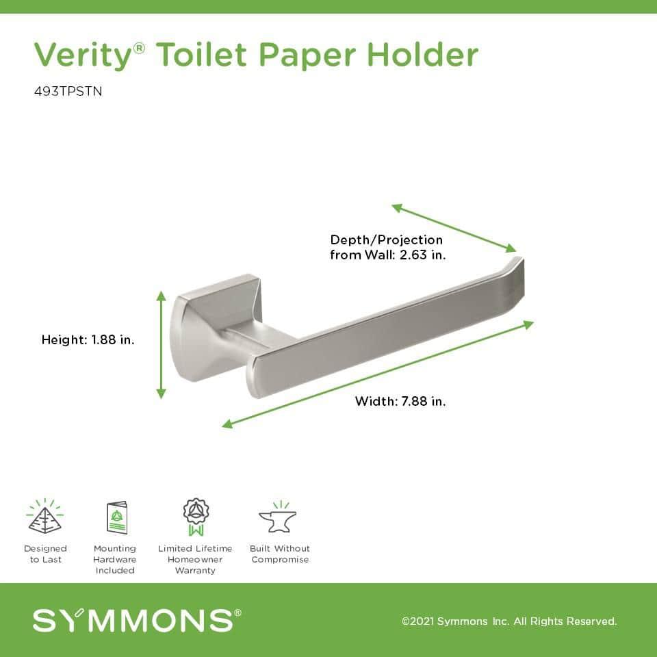 Verity Wall Mounted Bathroom Toilet Paper Holder with Installation Hardware