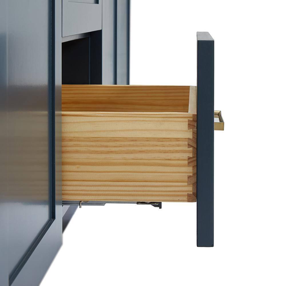 Ariel Hamlet 72 In. Double Sink Base Cabinet In Midnight Blue