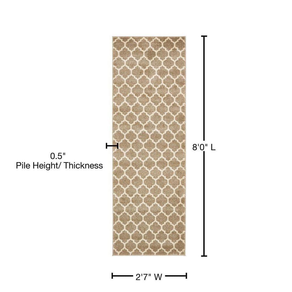 Unique Loom 2' 7 x 8' 0 Trellis Philadelphia Light Brown Area Rug