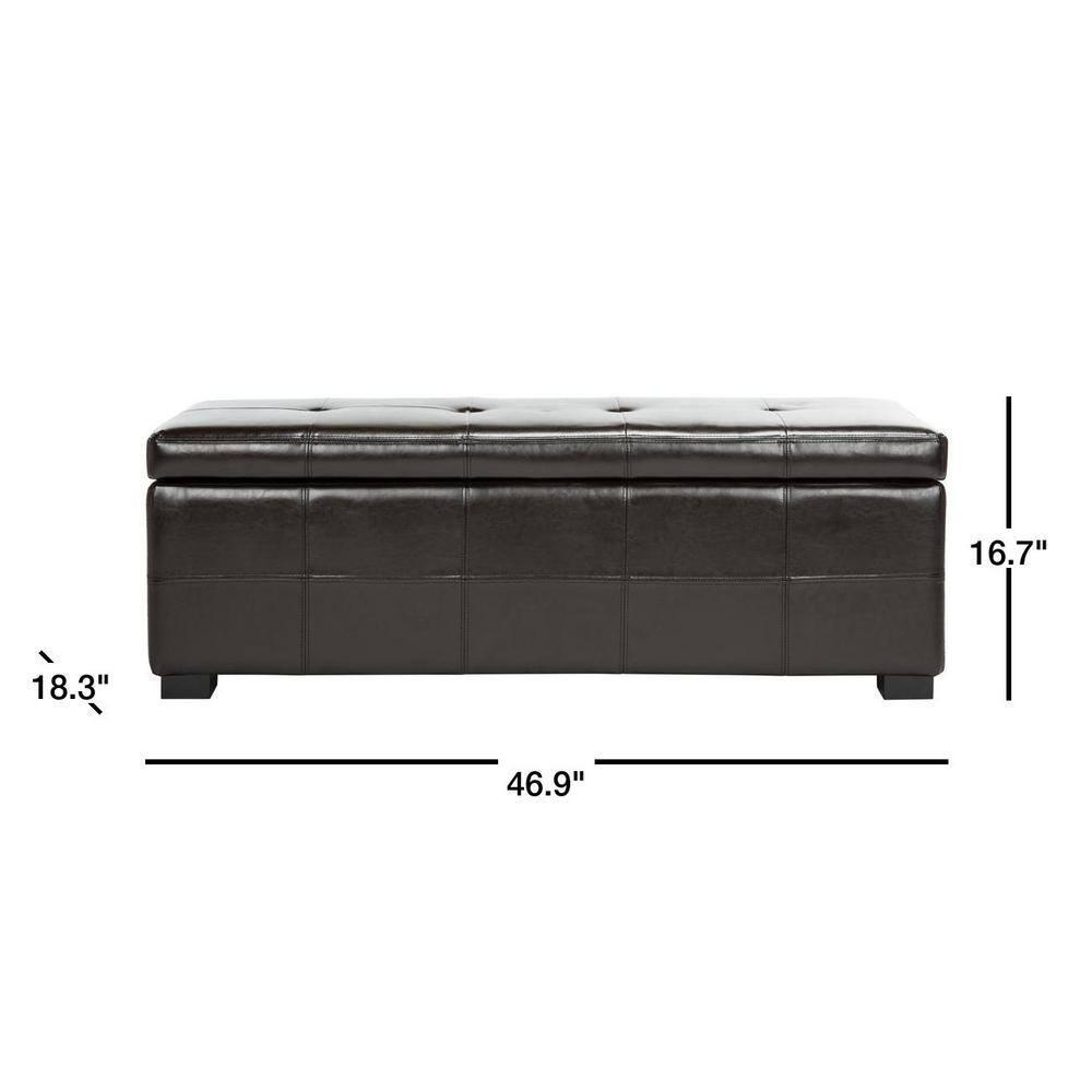 Maiden Large Tufted Storage Bench - Brown - Safavieh
