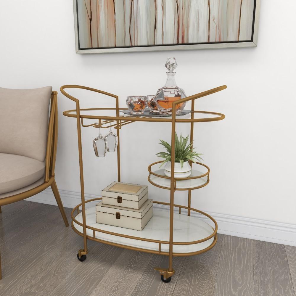 Colette Marble Bar Cart