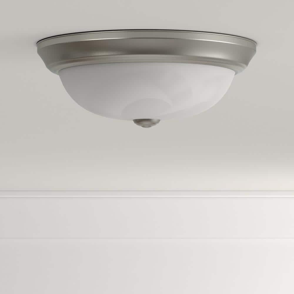 Designers Fountain 11 inch 2-Light Satin Platinum Flush Mount Ceiling Light, 1257S-SP-AL