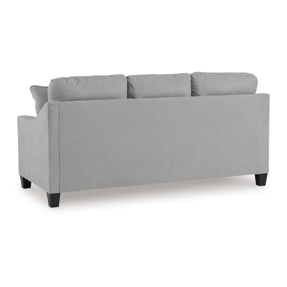 Gray Velvet Track Arm Sofa with Accent Pillows