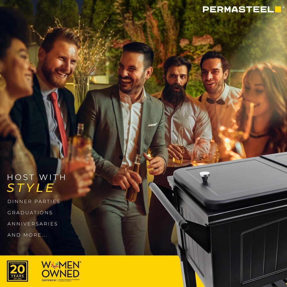 Permasteel Permasteel 80 Qt. Furniture Style Rolling Patio Cooler