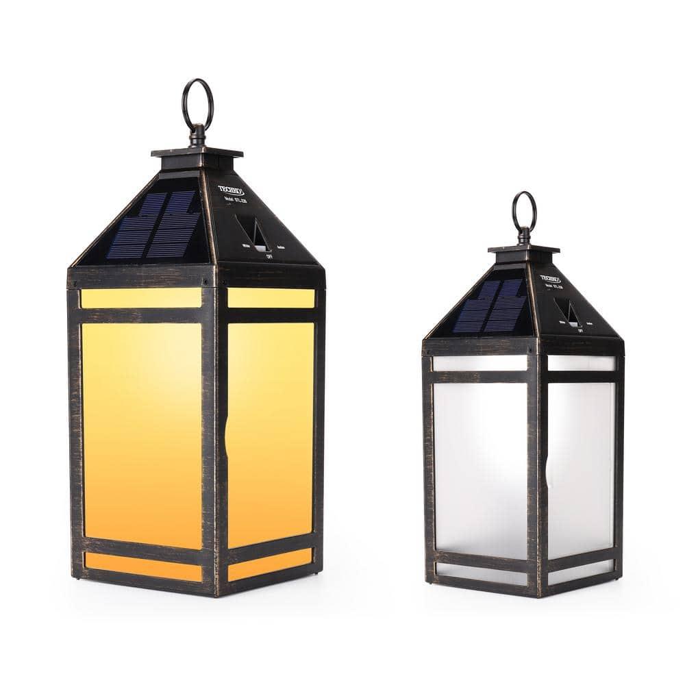 Techko 12.88 Outdoor Vintage Solar LED Lantern with Auto Dawn-to-Dusk Sensor