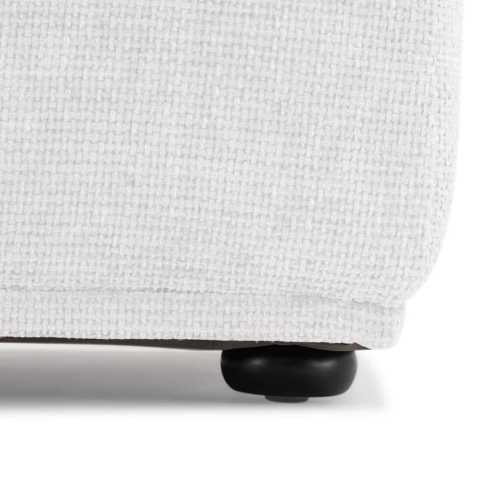 HOMES: Inside + Out 5pc Povoa 159" Modular Curved Sectional Sofa Modern Chenille with Extendable Backrest White