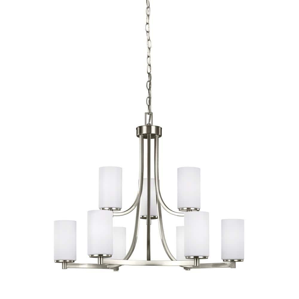 Hettinger 9-Light Brushed Nickel Modern Transitional Hanging Chandelier