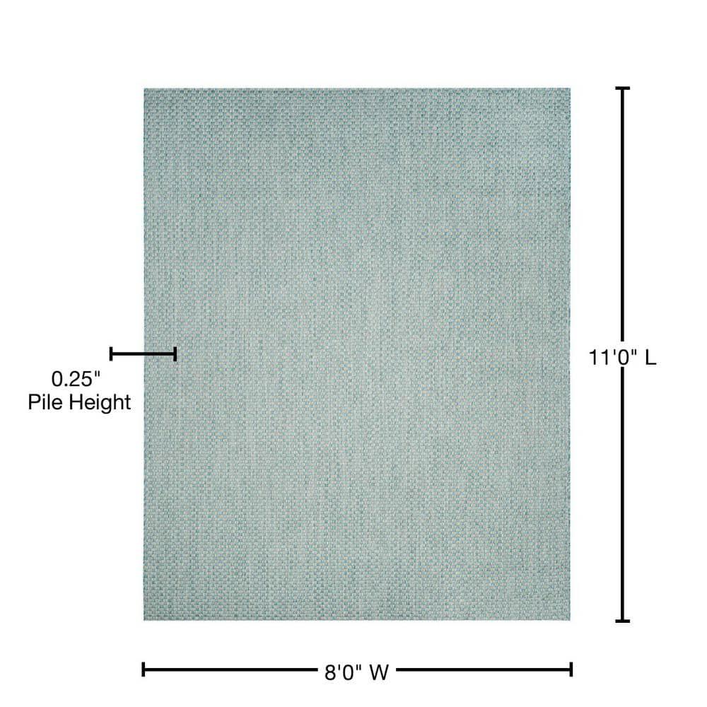 Courtyard CY8653 Power Loomed Indoor and Outdoor Area Rug - Light Blue/Light Grey - 8'x11' - Safavieh