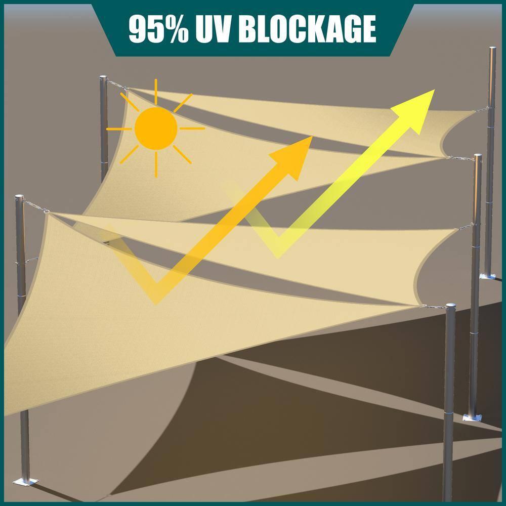 Waterproof 7 ft. x 12 ft. Rectangle Shade Sail - Yellow