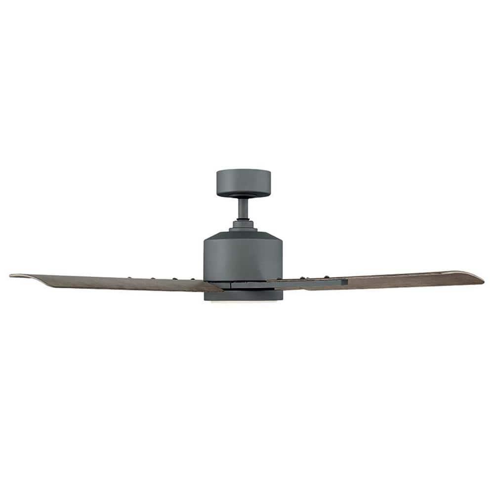 Cervantes Indoor and Outdoor 4-Blade Smart Ceiling Fan 56in Graphite Weathered Gray with 3000K LED Light Kit and Remote Control