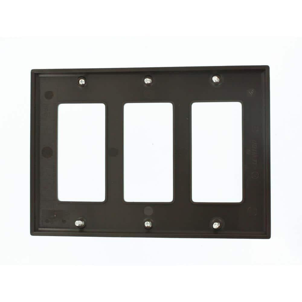Brown Thermoplastic 3-Gang Decora Wallplate