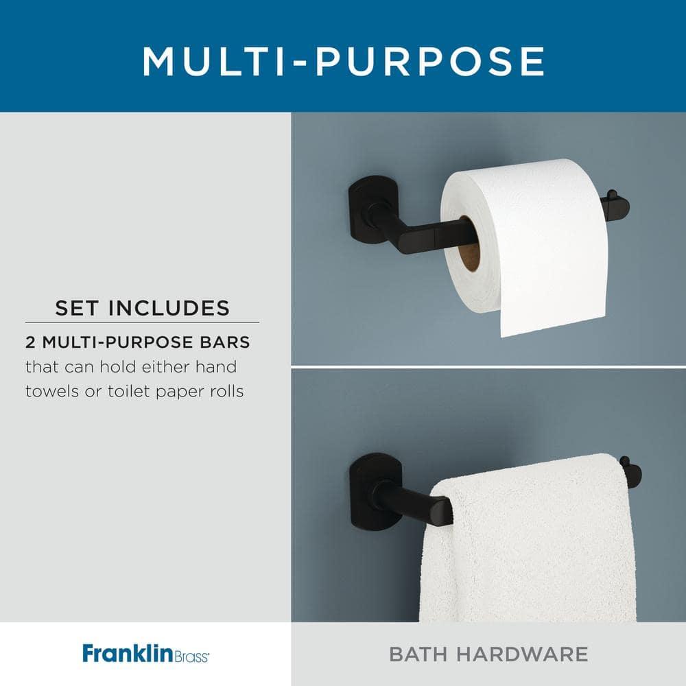 Franklin Brass Nash 4-Piece Bath Hardware Set 18" Towel Bar w/ Extender Toilet Paper Holder Towel Holder Towel Hook NASH64-SG