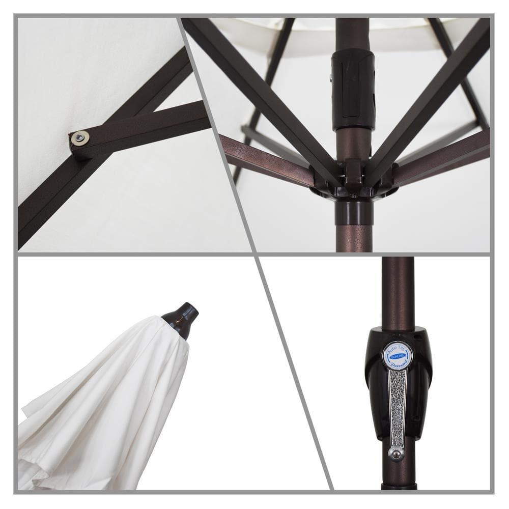 7.5 ft. Bronze Aluminum Market Auto-Tilt Crank Lift Patio Umbrella in Capri Pacifica