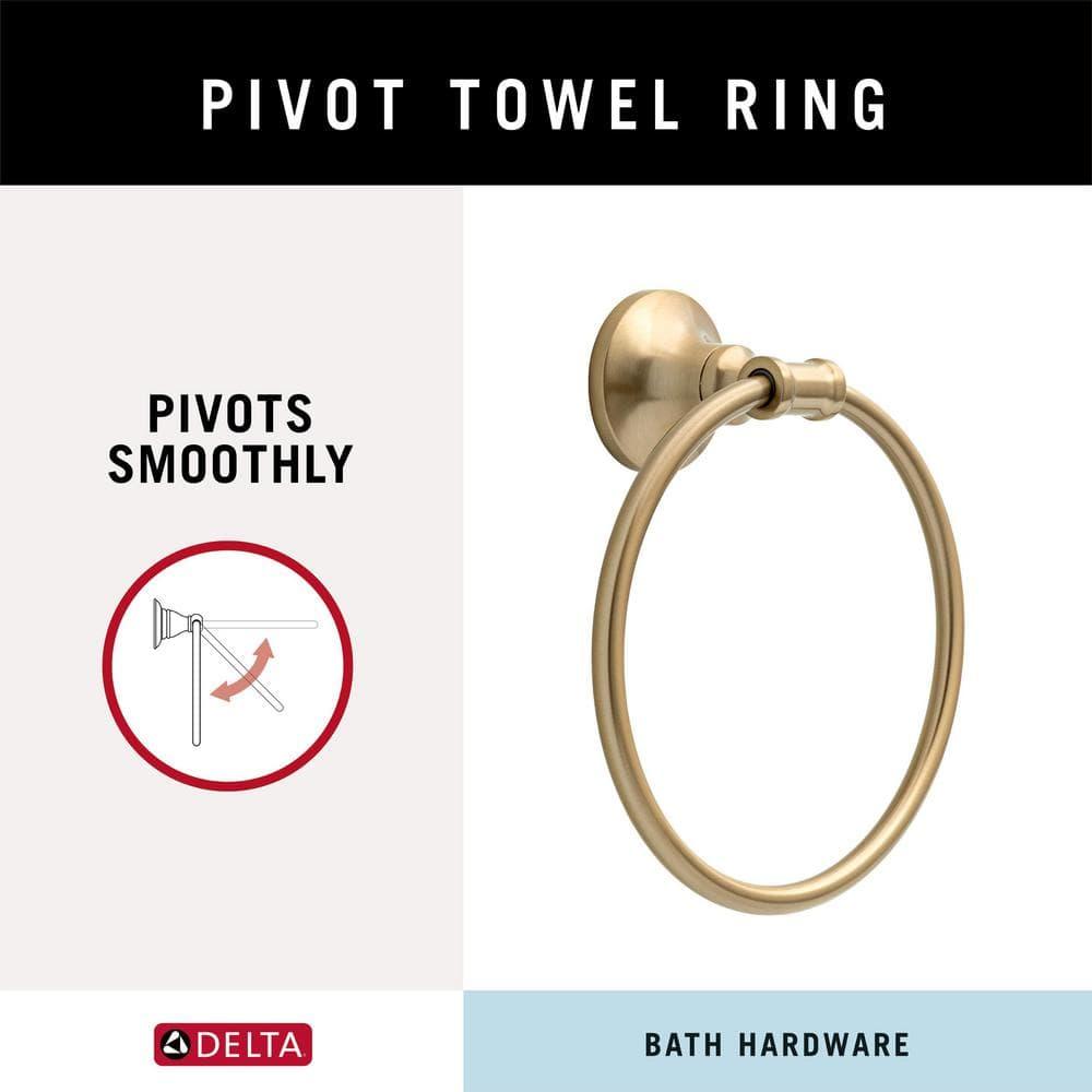 Delta Chamberlain Wall Mount Round Closed Towel Ring Bath Hardware Accessory in Champagne Bronze