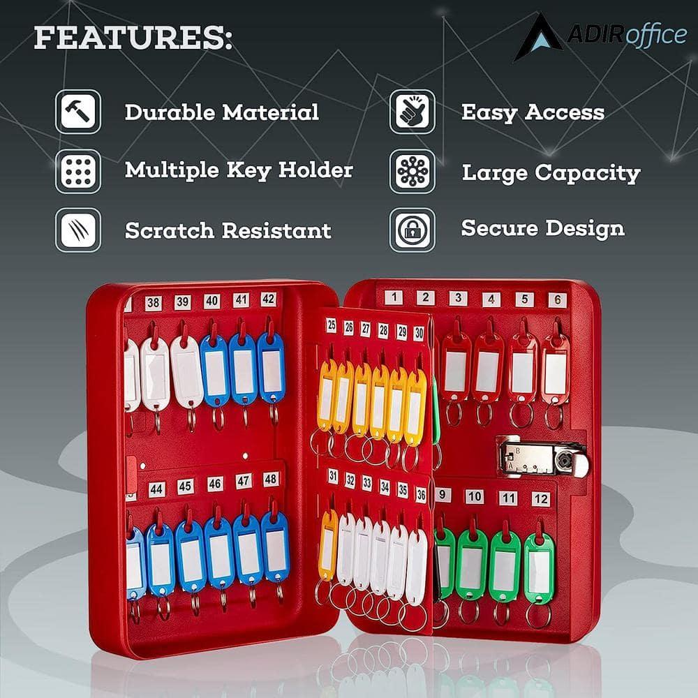 AdirOffice Steel Secure Key Cabinet with Combination Lock