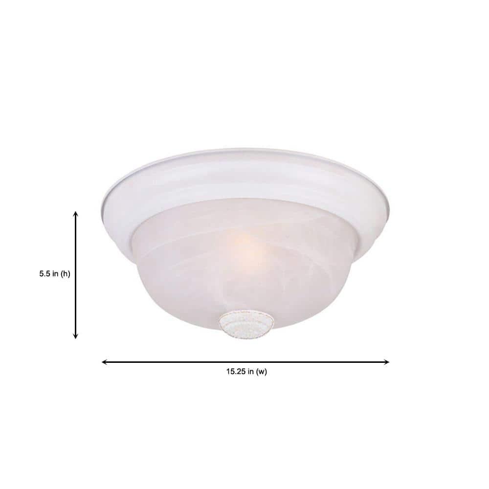Designers Fountain 15 inch Large 3-Light White Flush Mount Ceiling Light, 1257L-WH-AL