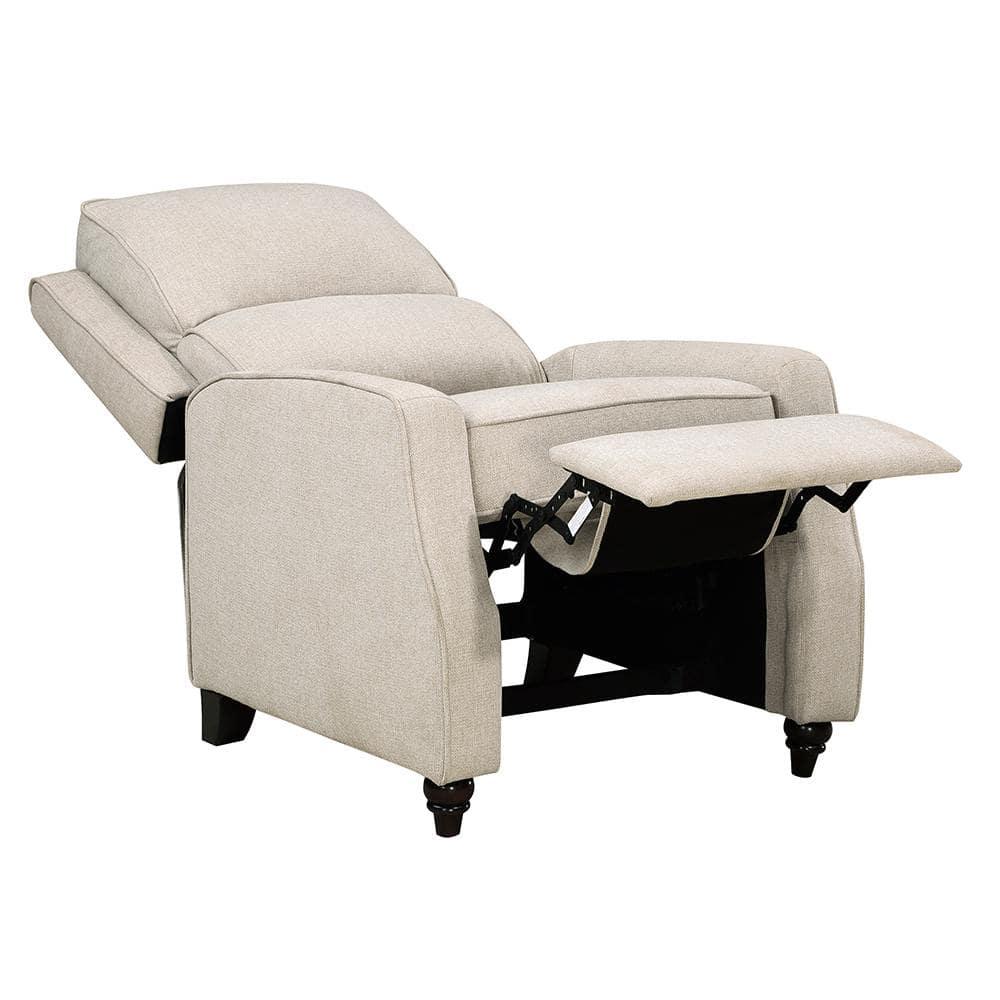 Lexicon Loveland Upholstered Fabric Push Back Recliner in Beige