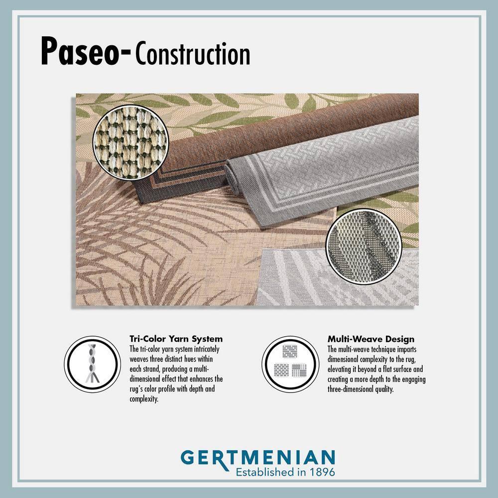 Gertmenian Paseo Soroa Chestnut Brown/Black Classic Border Indoor/Outdoor Flatweave Area Rug