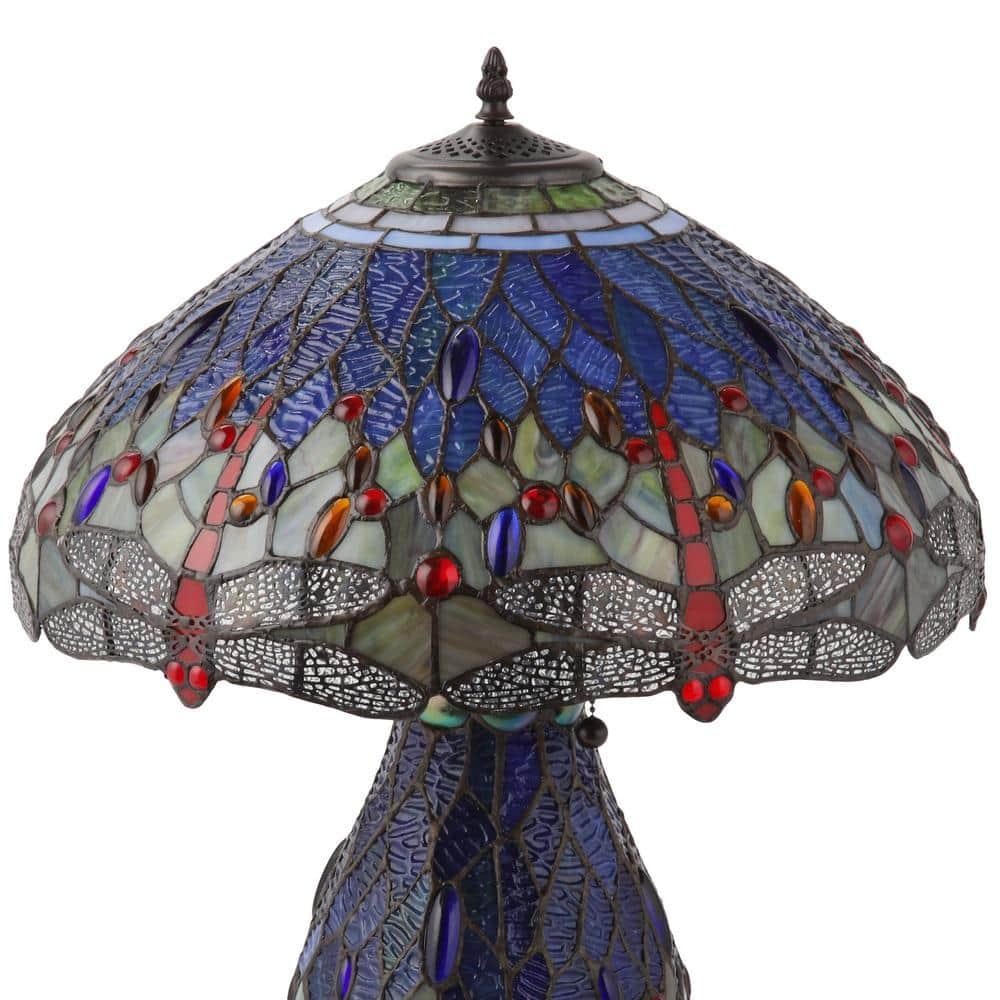 Tiffany-style Dragonfly Lamp with Lighted Base