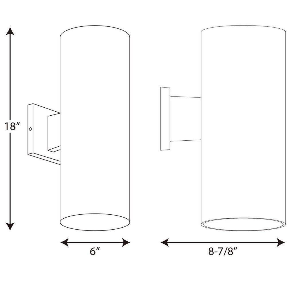 Progress Lighting, Cylinders Collection, 2-Light Wall Light, Antique Bronze, Porcelain Shade