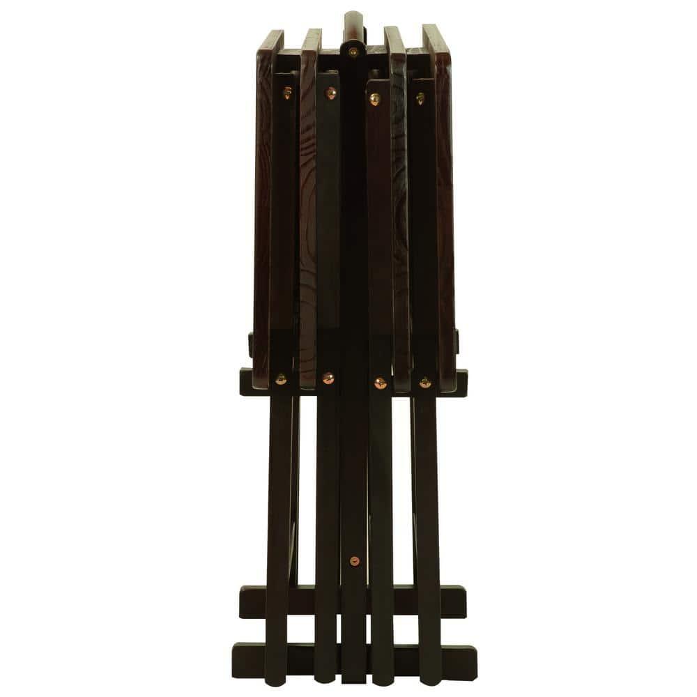 5-Piece TV Tray Table Set with Holder in Espresso (4 Trays, 1 Stand)